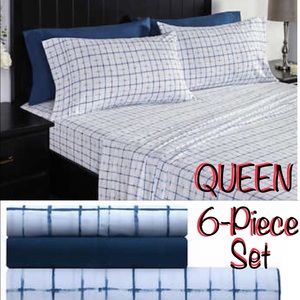 👸QUEEN👸 6-Piece Sheet Set Charisma Microfiber